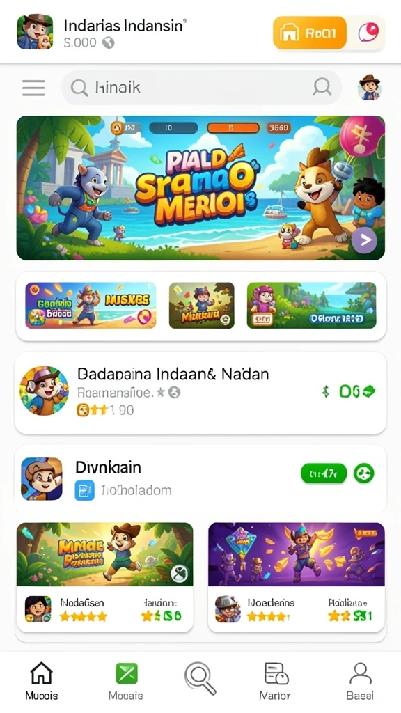 Tampilan level yang menantang dan penuh warna.