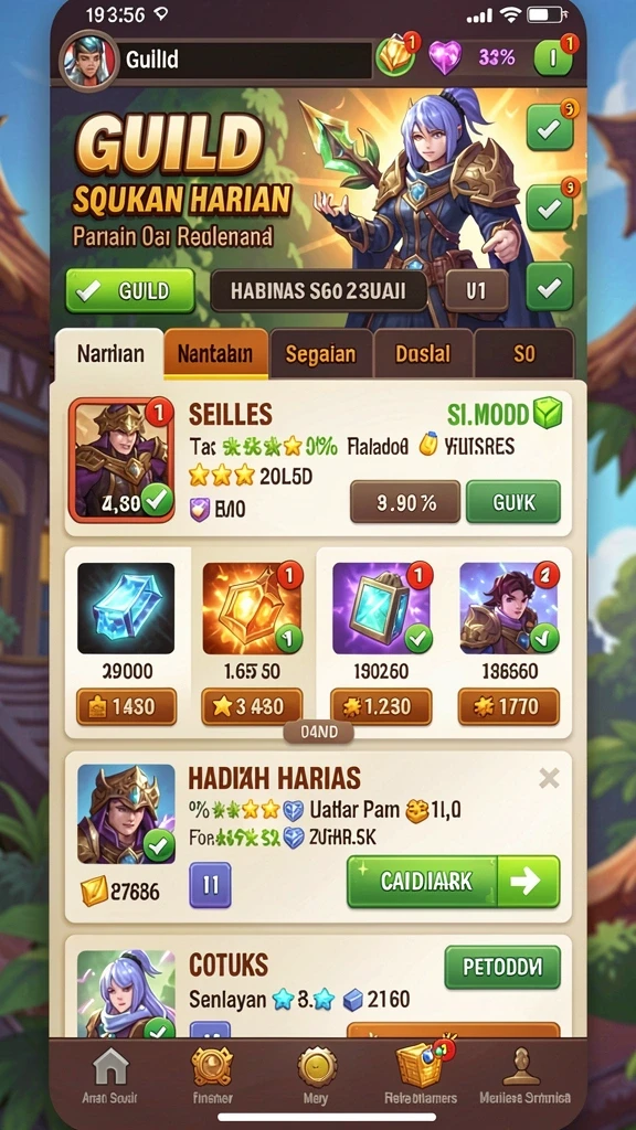 Screenshot aksi karakter dalam permainan.