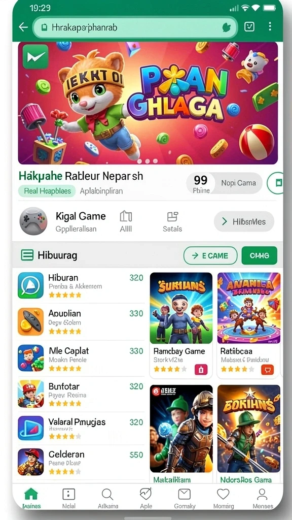 Tampilan antarmuka permainan yang menawan.