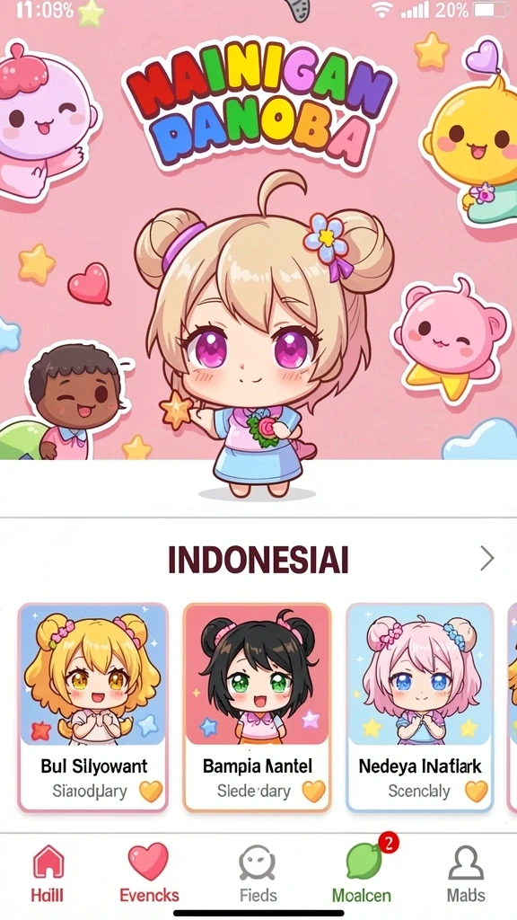 Karakter-karakter unik yang dapat Anda pilih dan tingkatkan.