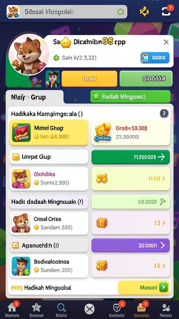 Tampilan utama aplikasi REJEKIBET dengan berbagai pilihan permainan.