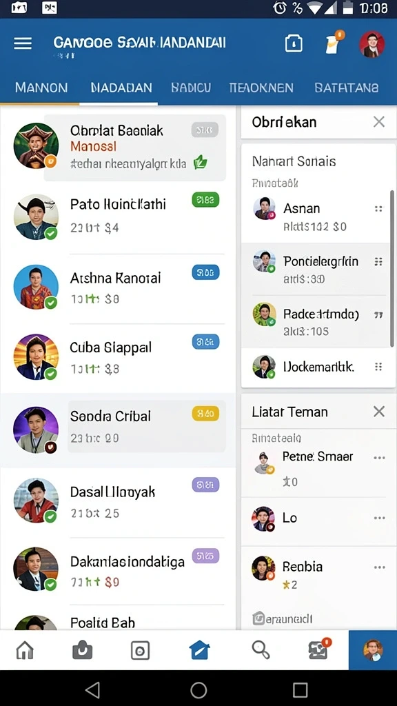 Karakter unik yang dapat kamu pilih dan tingkatkan.