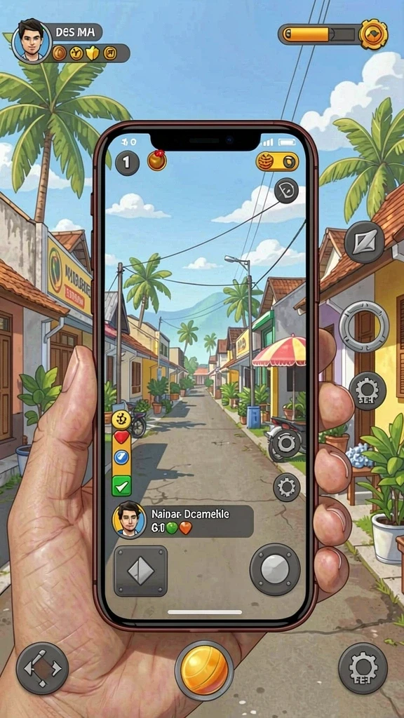 Karakter dengan desain grafis yang unik dan menarik.